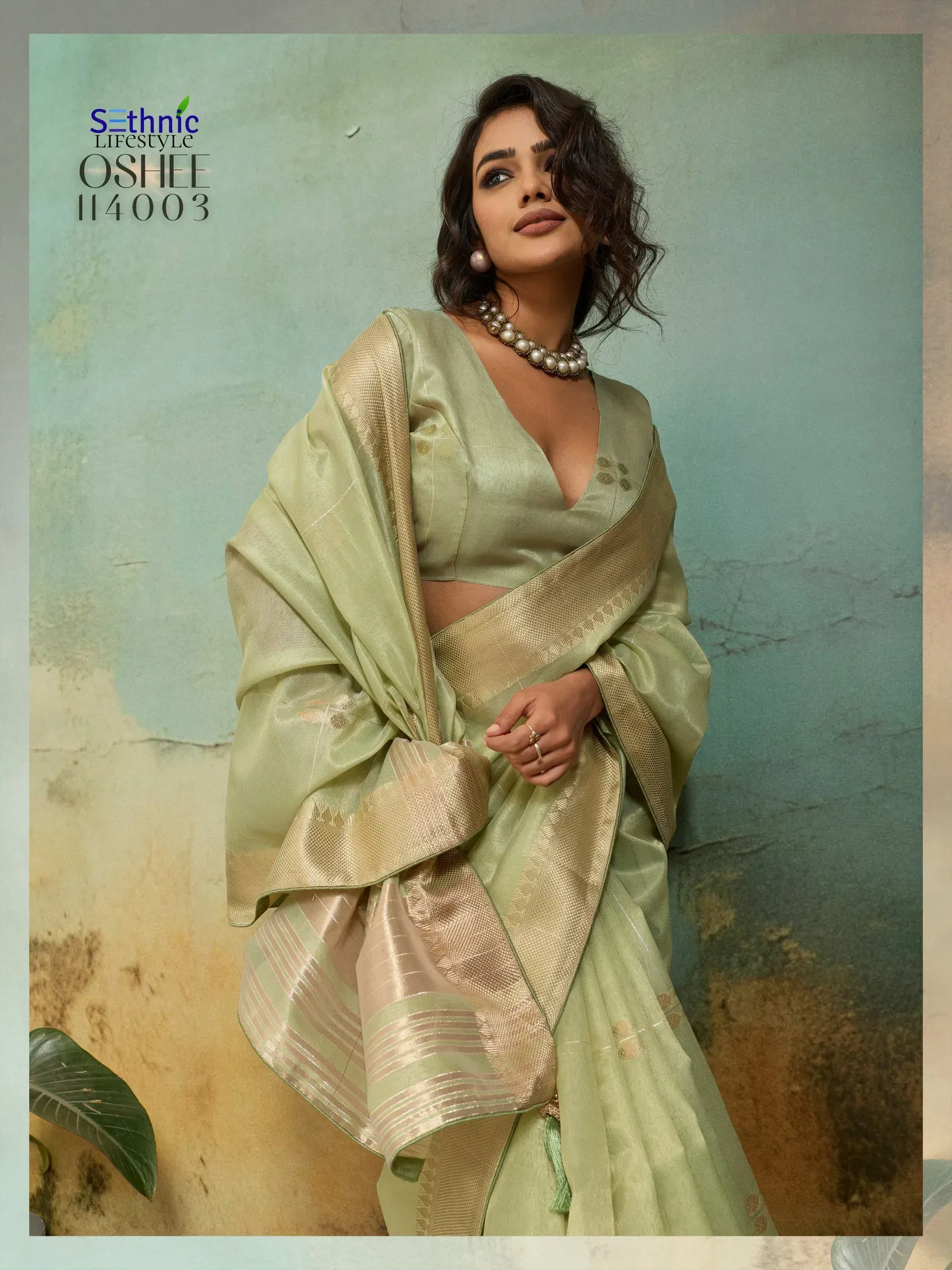 Buy Sethnic Oshee Vibe Tissue Linen Zari Woven Festival Wear Saree Collection Wholesale 2026