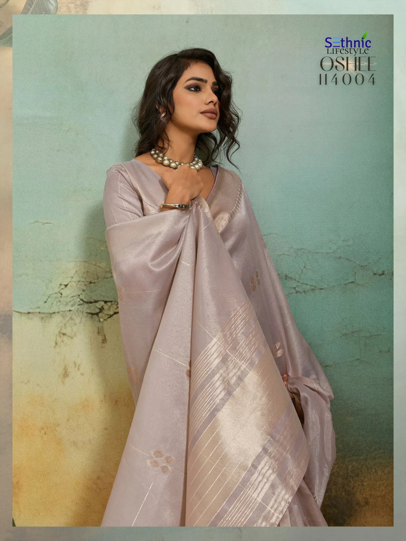 Buy Sethnic Oshee Vibe Tissue Linen Zari Woven Festival Wear Saree Collection Wholesale 2026