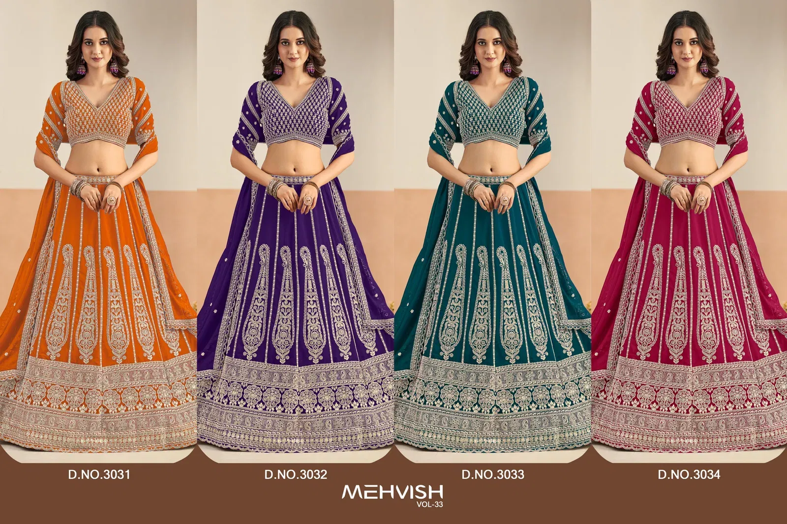 Beautiful Mehvish Vol 33 Faux Georgette With Work Lehenga Choli Collection Wholesale 2026
