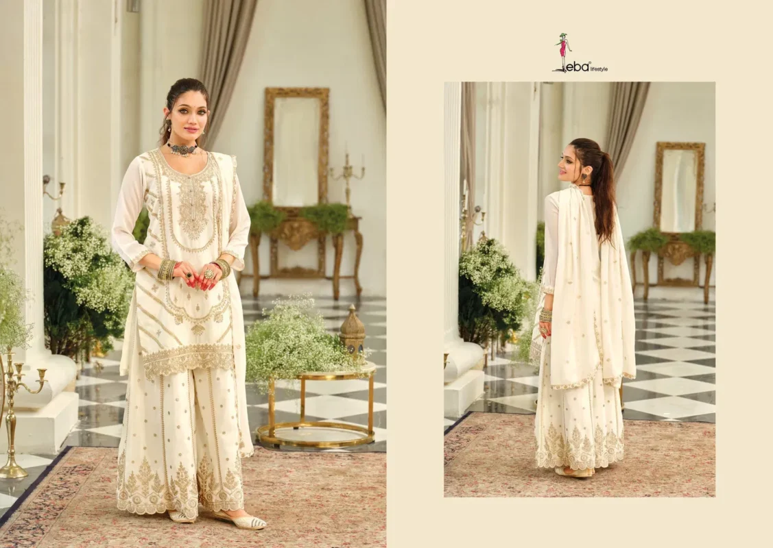 Buy Eba Kasmira Black And White Chinon With Embroidery Worked Designer Salwar Kameez Wholesale 2026