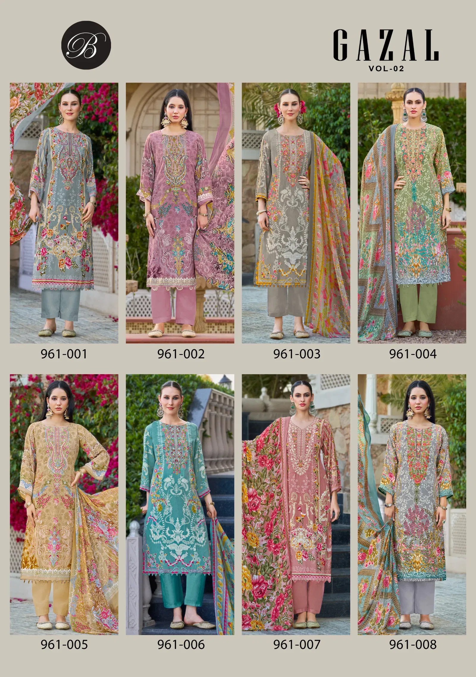 Latest Belliza Gazal 961 Crepe With Self Embroidery Worked Dress Material Collection Wholesale 2026