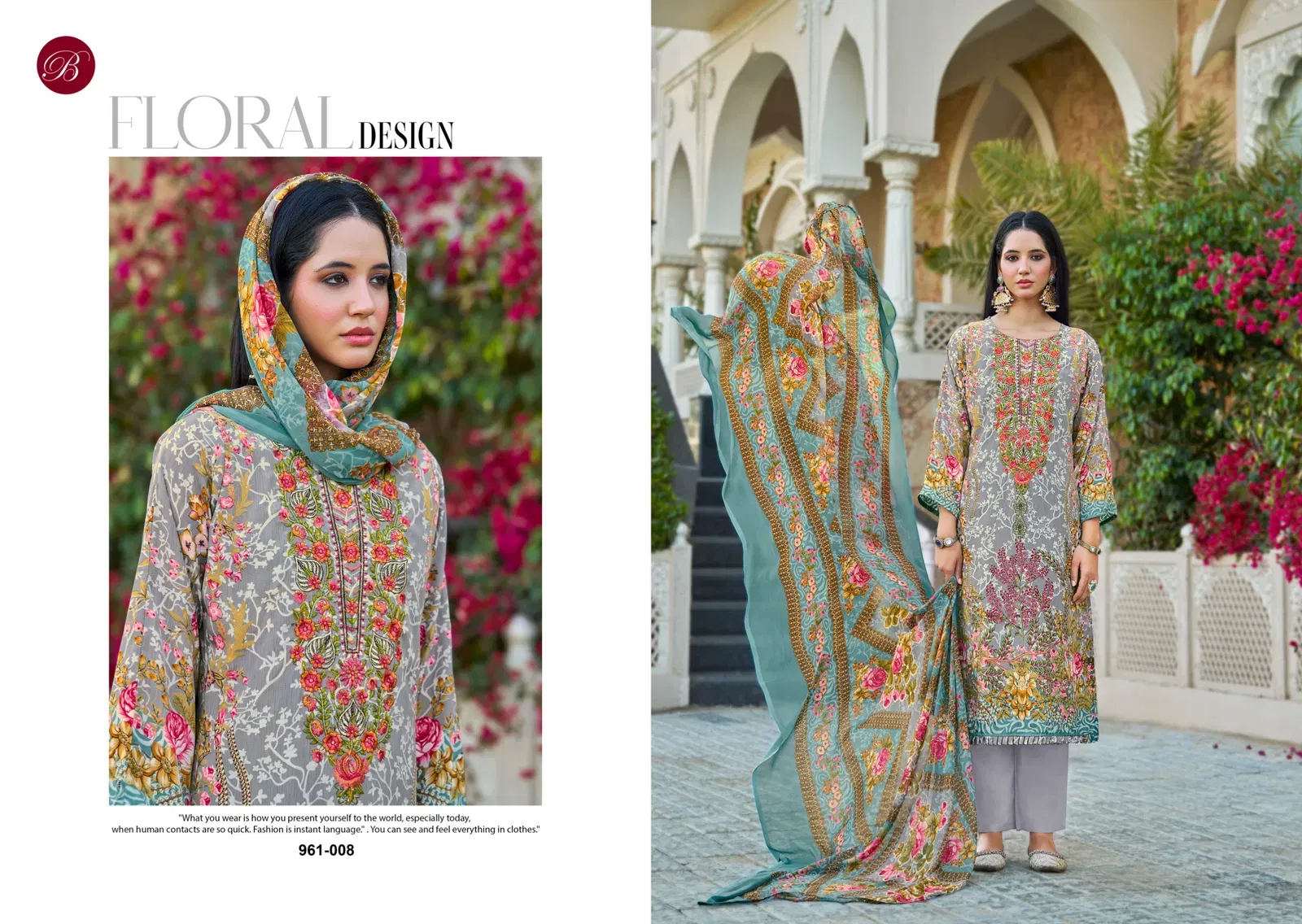 Latest Belliza Gazal 961 Crepe With Self Embroidery Worked Dress Material Collection Wholesale 2026