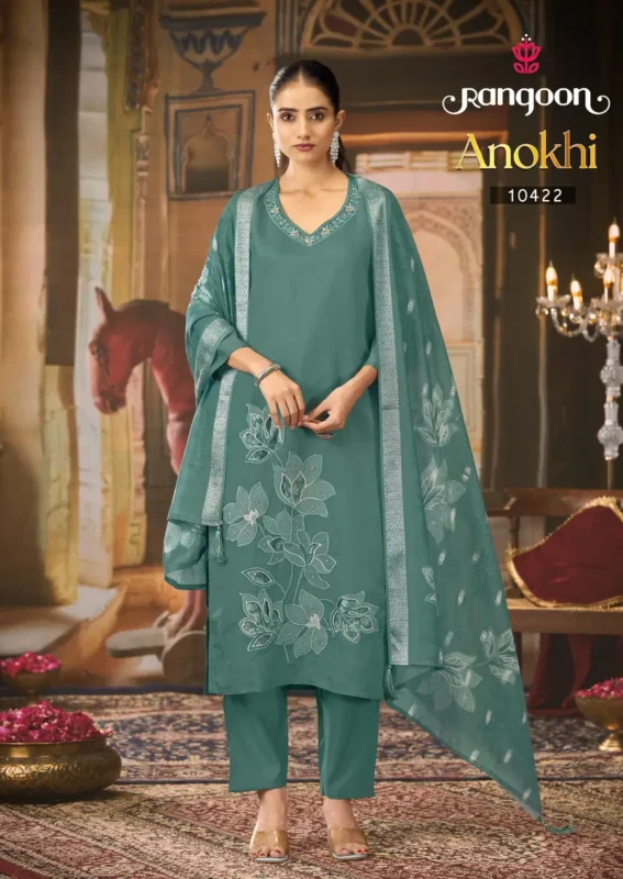 Beautiful Rangoon Anokhi Viscose Embroidered Kurti Pant And Dupatta Collection Wholesale 2026