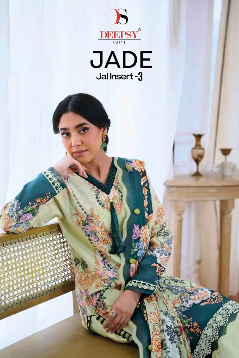 Deepsy Jade Jal Insert Vol 3 Chiffon Dupatta Cotton Pakistani Salwar Kameez Wholesale