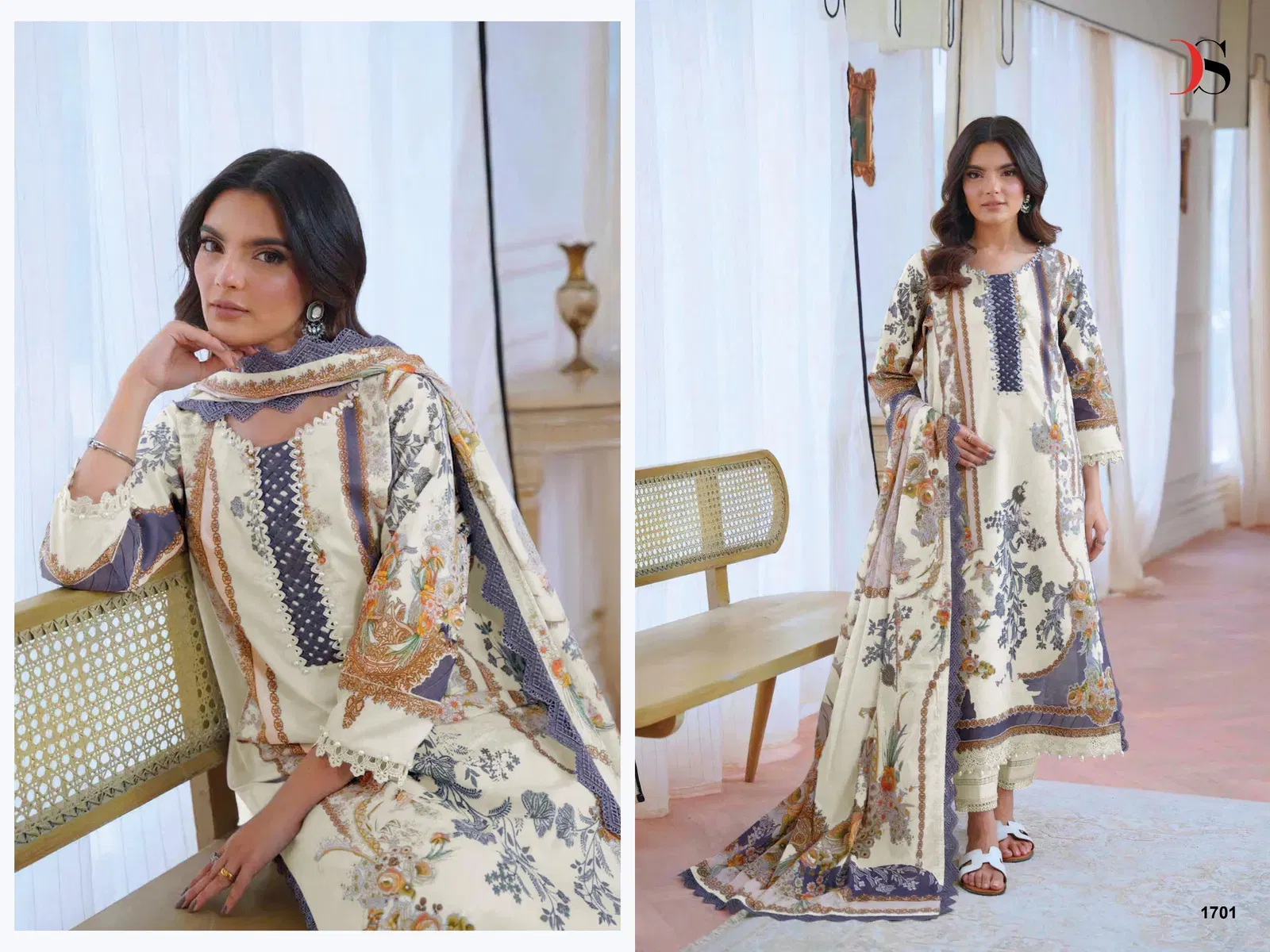 Latest Deepsy Jade Jal Insert Vol 3 Chiffon Dupatta Cotton Pakistani Salwar Kameez Wholesale 2026
