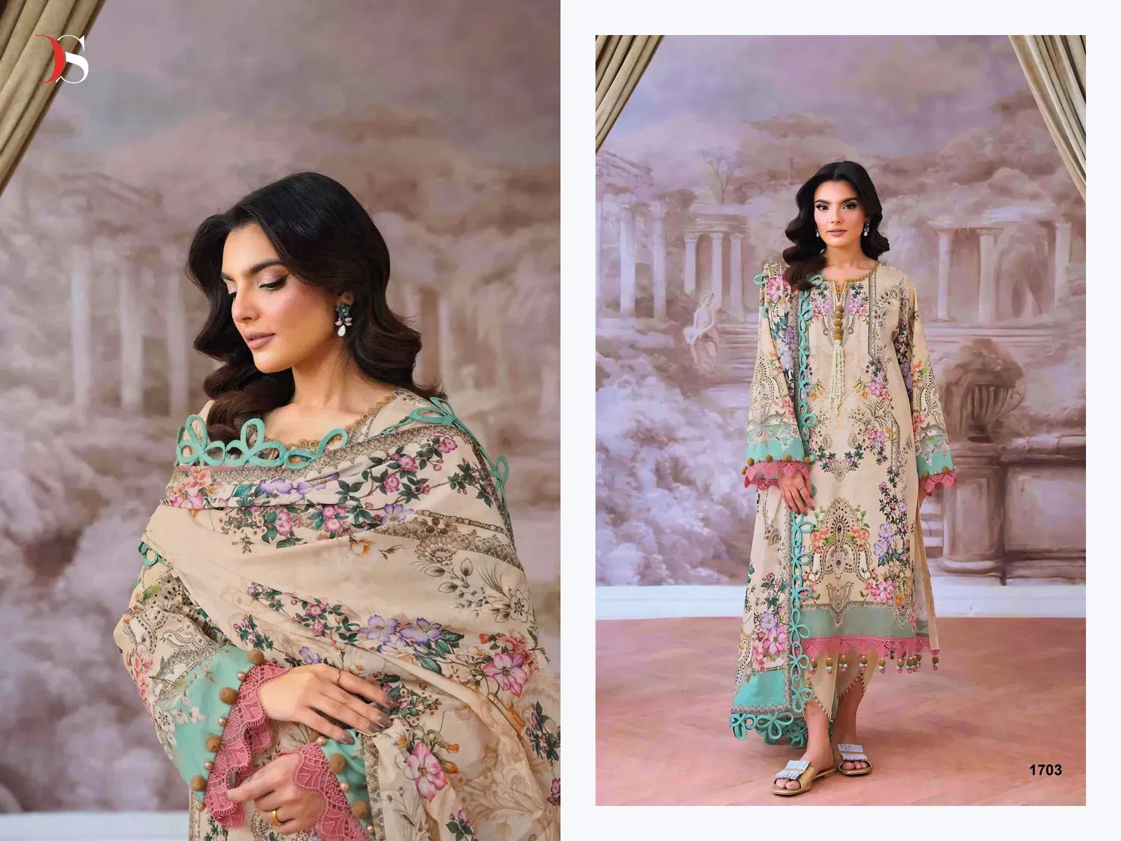 Latest Deepsy Jade Jal Insert Vol 3 Chiffon Dupatta Cotton Pakistani Salwar Kameez Wholesale 2026