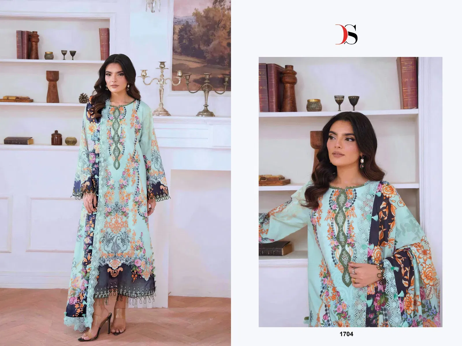 Latest Deepsy Jade Jal Insert Vol 3 Chiffon Dupatta Cotton Pakistani Salwar Kameez Wholesale 2026