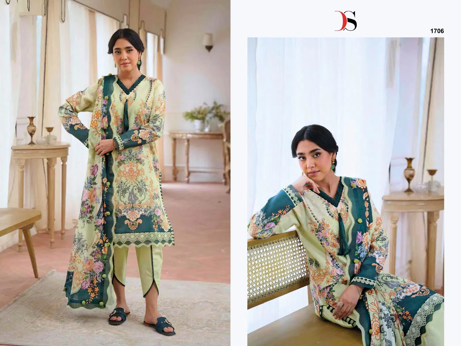 Latest Deepsy Jade Jal Insert Vol 3 Chiffon Dupatta Cotton Pakistani Salwar Kameez Wholesale 2026