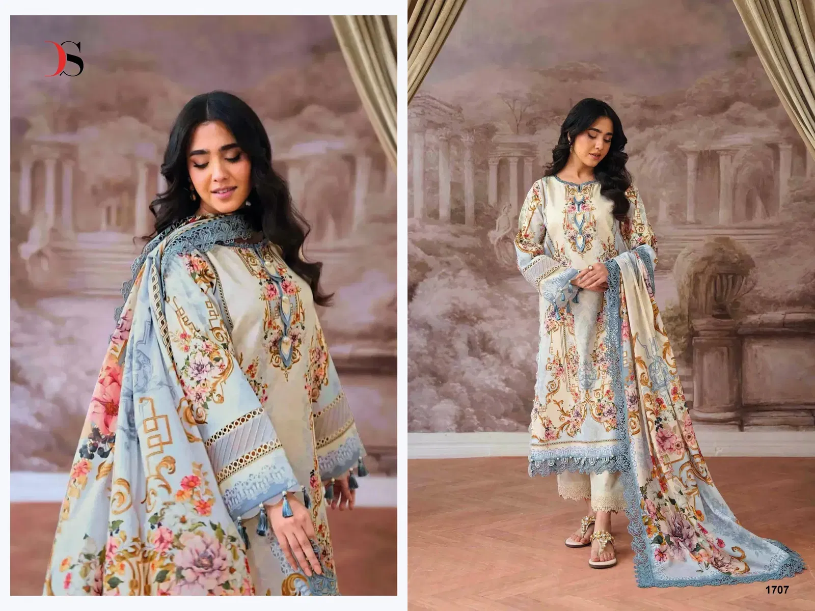 Latest Deepsy Jade Jal Insert Vol 3 Chiffon Dupatta Cotton Pakistani Salwar Kameez Wholesale 2026