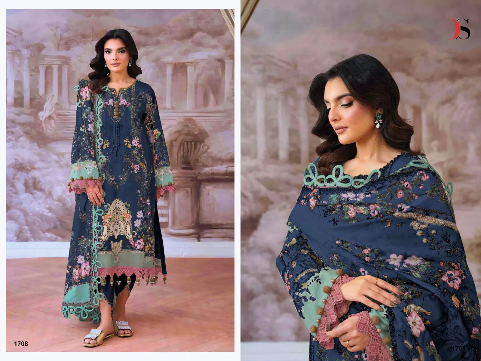 Latest Deepsy Jade Jal Insert Vol 3 Chiffon Dupatta Cotton Pakistani Salwar Kameez Wholesale 2026