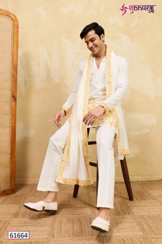 Launching Shubhvastra The Grand V Drape Viscose Silk Thread Work Kurta Pant And Dupatta Wholesale 2026