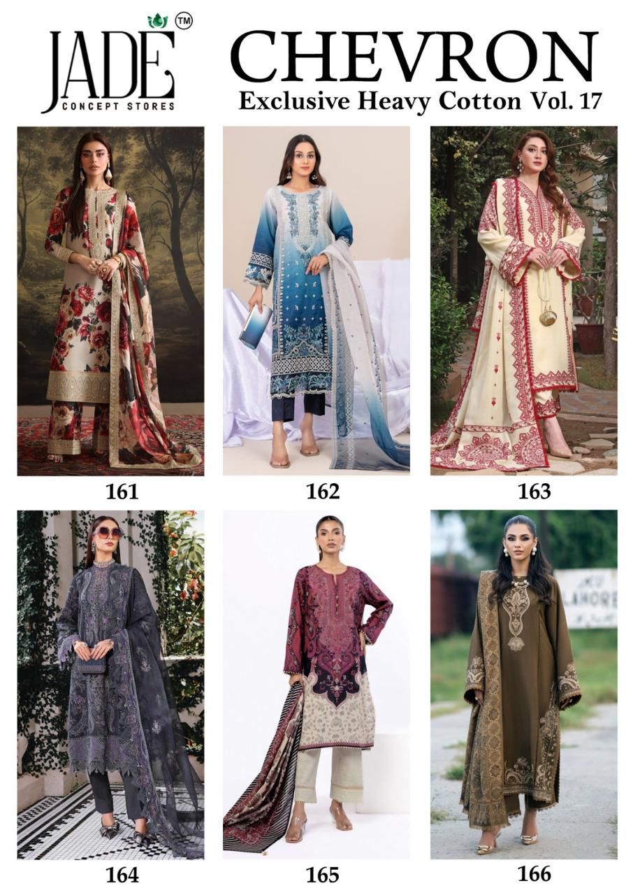 Beautiful Jade C Chevron Vol 17 Cotton Karachi Dress Material Collection Wholesale 2026