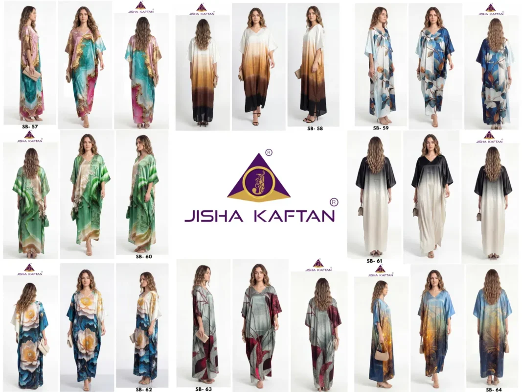 Stylish Jisha Kaftan Satin Breeze Vol 8 Digital Printed Japan Satin Kaftan Collection Wholesale 2026
