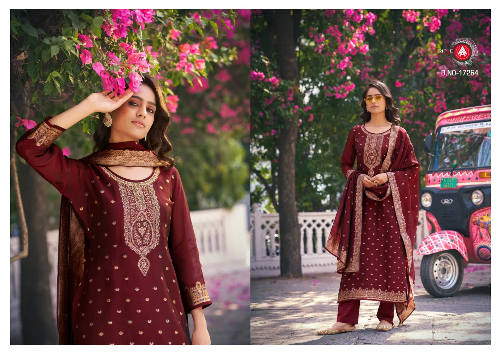 Stylish Triple Aaa Saptrang Vol 4 Silk Jacquard Minakari Dress Material Collection Wholesale 2026