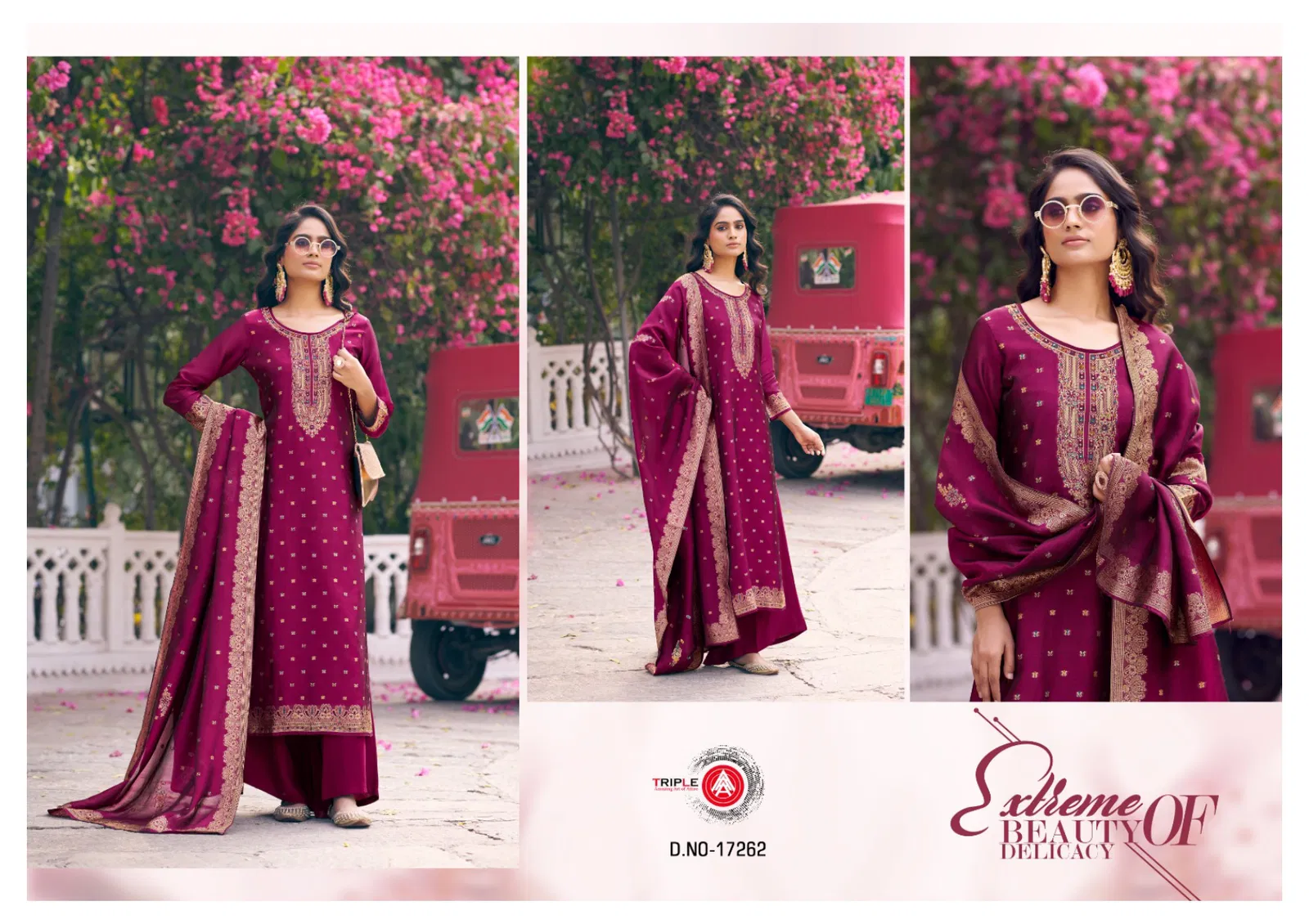 Stylish Triple Aaa Saptrang Vol 4 Silk Jacquard Minakari Dress Material Collection Wholesale 2026