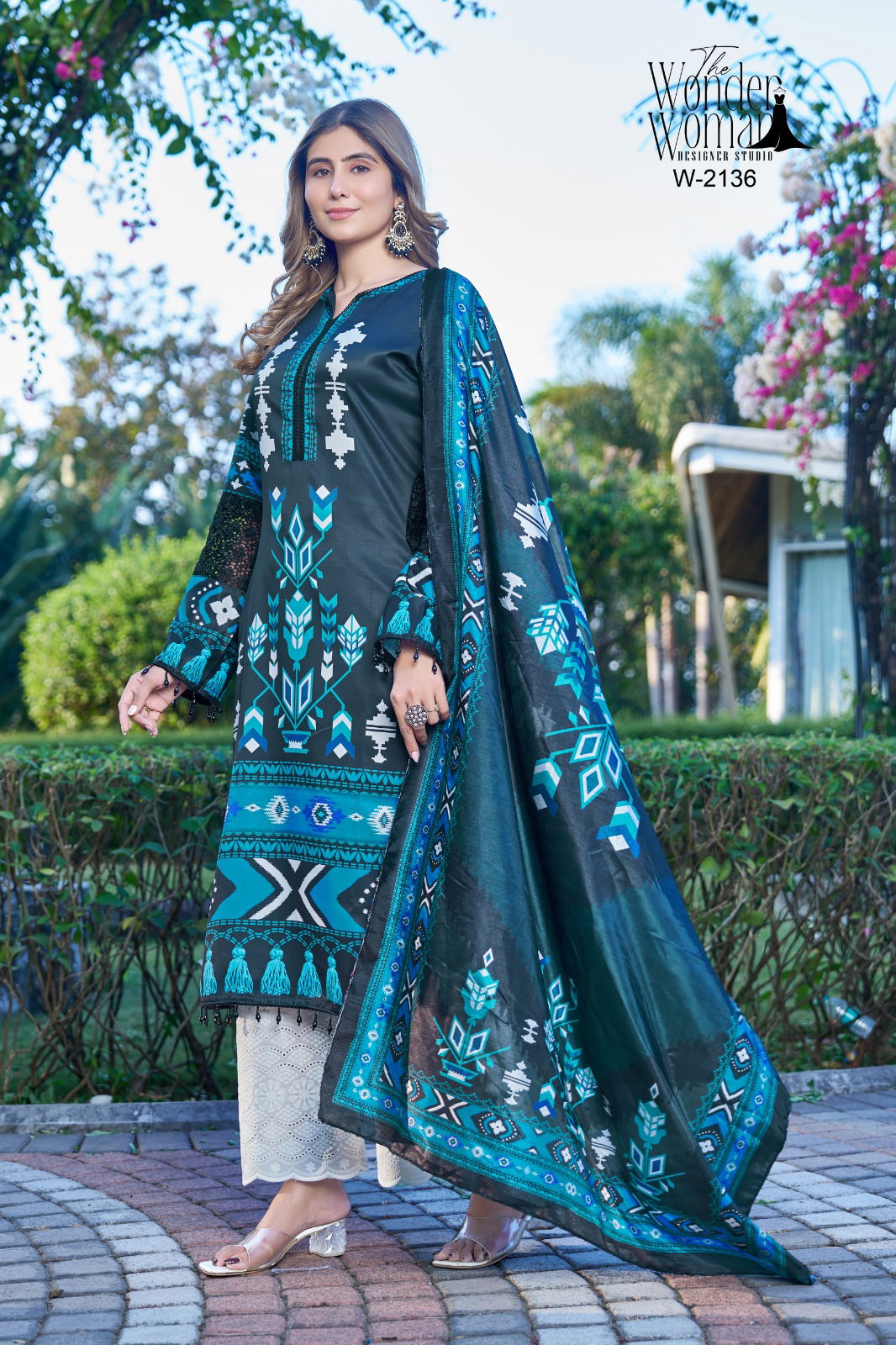 Stylish Wonder Women W 2136 Imported Cotton Satin Printed Kurti Bottom With Dupatta Wholesale 2026