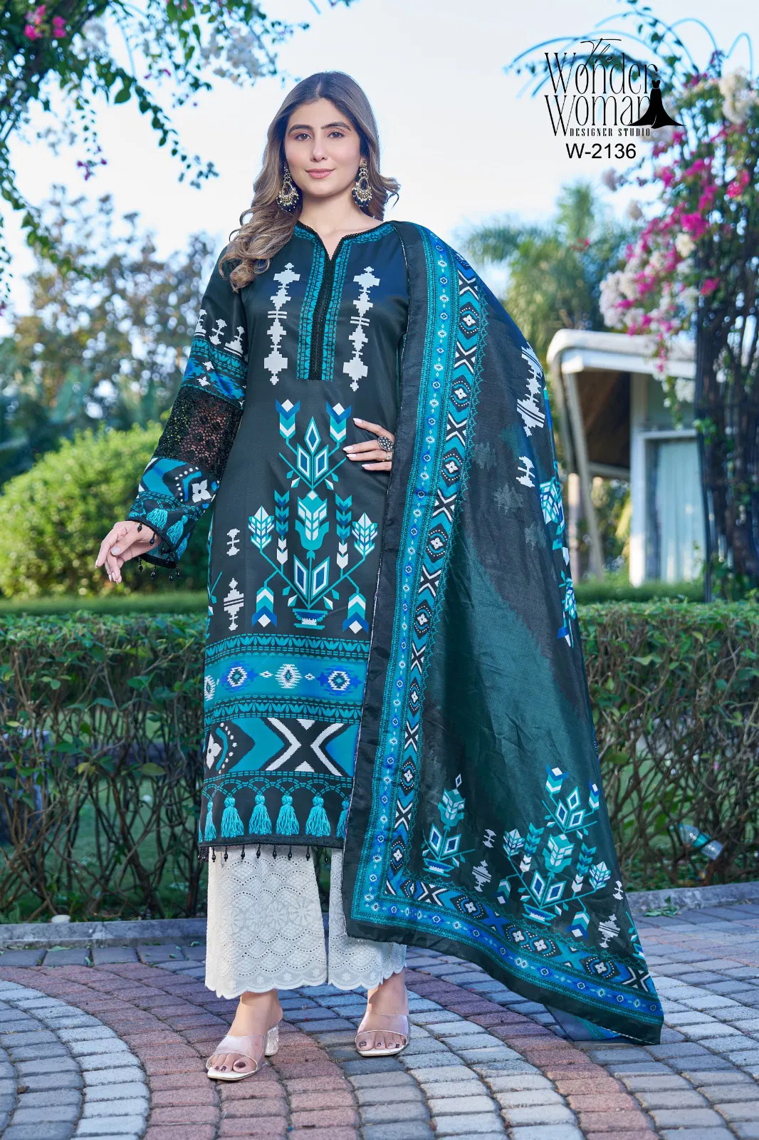 Wonder Women W 2136 Imported Cotton Satin Printed Kurti Bottom With Dupatta Wholesale