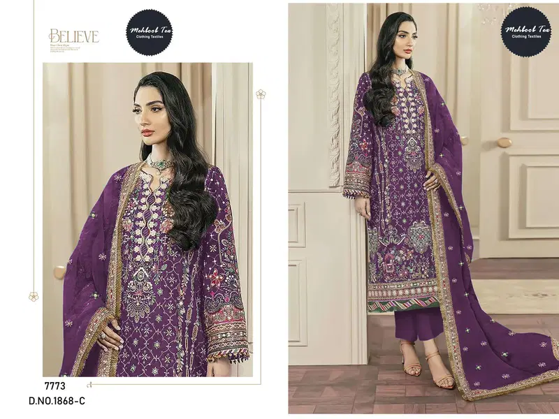 Buy Mehboob Tex 1868 B To D Chiffon With Fancy Embroidered Pakistani Salwar Kameez Wholesale 2026