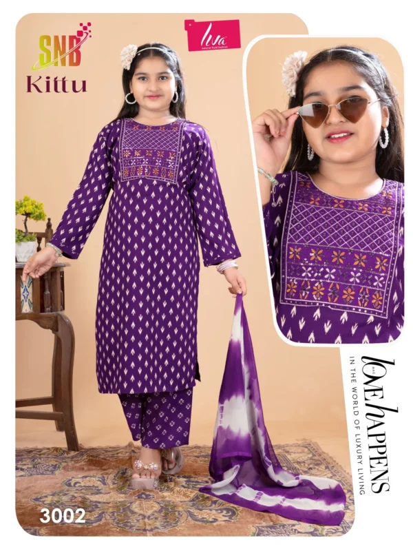 Beautiful Dnp Kittu Vol 3 Rayon Kurti With Bottom Dupatta Set Kids Collection Wholesale 2026