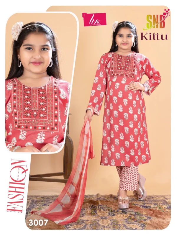 Beautiful Dnp Kittu Vol 3 Rayon Kurti With Bottom Dupatta Set Kids Collection Wholesale 2026