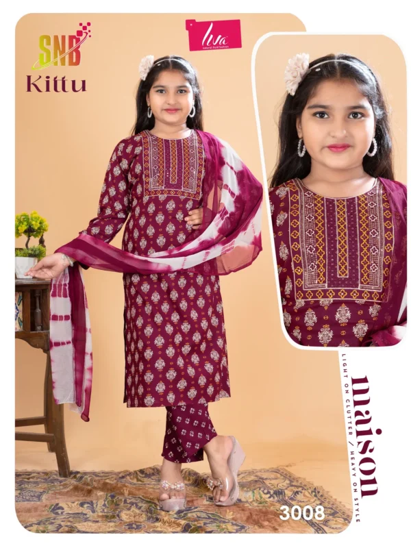 Beautiful Dnp Kittu Vol 3 Rayon Kurti With Bottom Dupatta Set Kids Collection Wholesale 2026