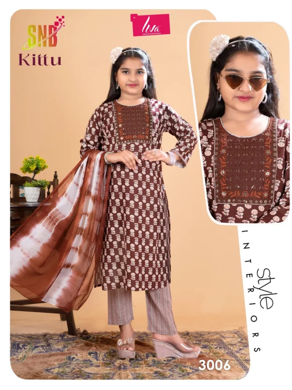 Beautiful Dnp Kittu Vol 3 Rayon Kurti With Bottom Dupatta Set Kids Collection Wholesale 2026