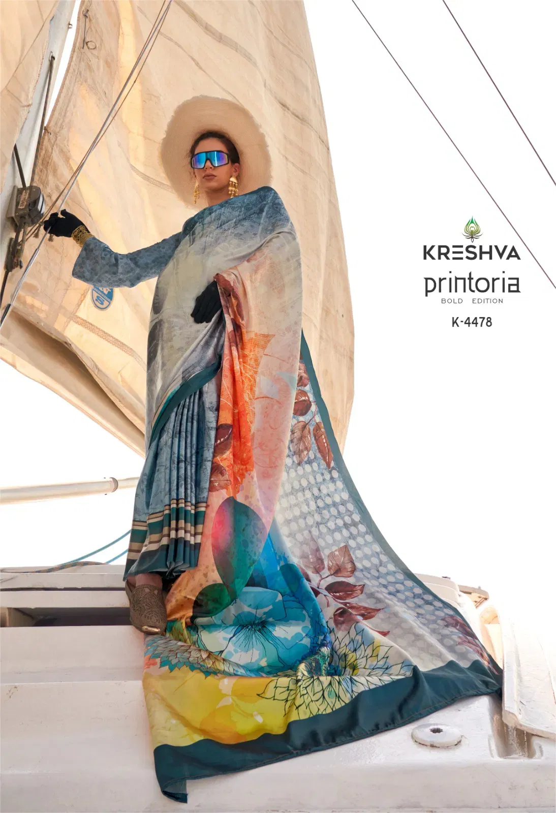 Buy Kreshva Printoria Saitn Silk Octane Finish Saree Collection Wholesale 2026