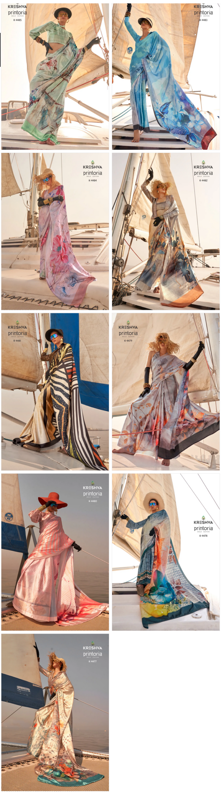 Buy Kreshva Printoria Saitn Silk Octane Finish Saree Collection Wholesale 2026