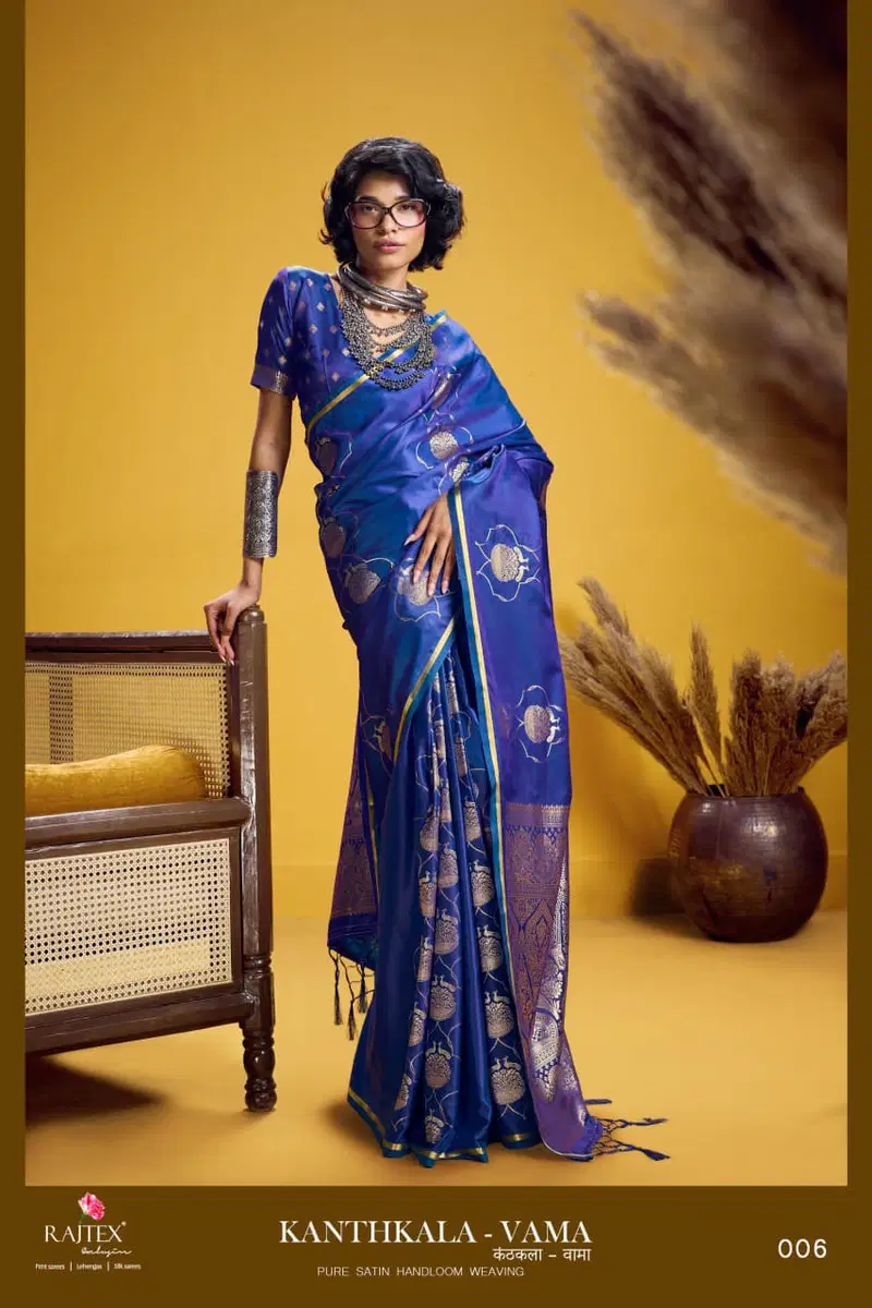 Beautiful Rajtex Kanthkala Vama Satin Silk Handloom Weaving Traditional Saree Collection Wholesale 2026