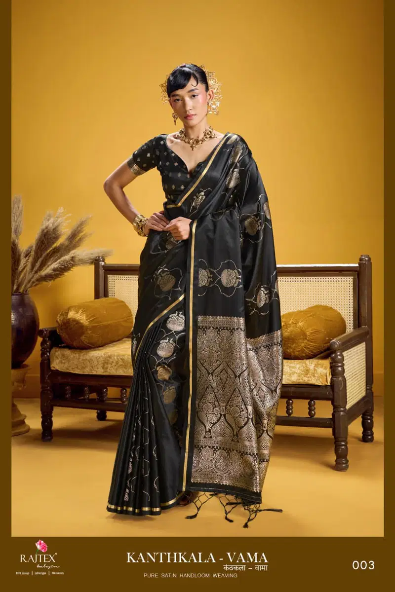 Beautiful Rajtex Kanthkala Vama Satin Silk Handloom Weaving Traditional Saree Collection Wholesale 2026