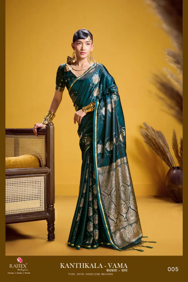 Beautiful Rajtex Kanthkala Vama Satin Silk Handloom Weaving Traditional Saree Collection Wholesale 2026