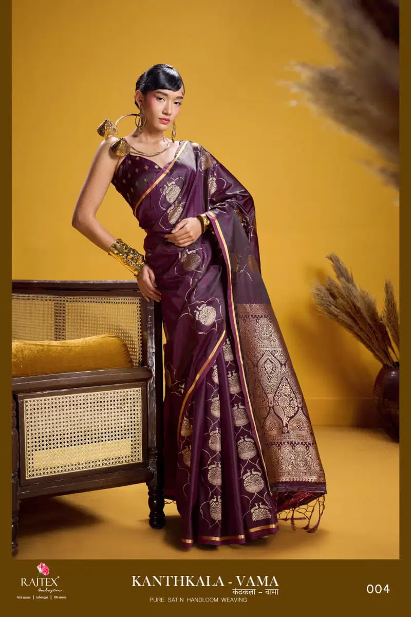Beautiful Rajtex Kanthkala Vama Satin Silk Handloom Weaving Traditional Saree Collection Wholesale 2026