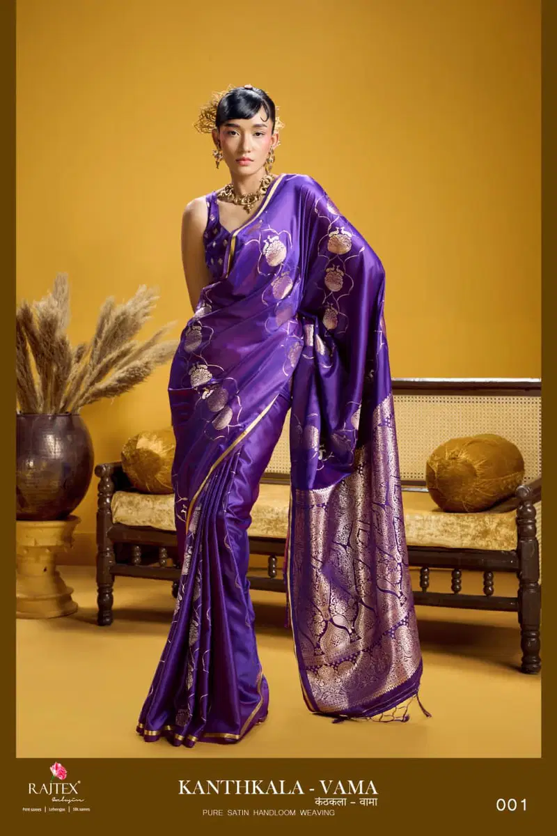 Beautiful Rajtex Kanthkala Vama Satin Silk Handloom Weaving Traditional Saree Collection Wholesale 2026