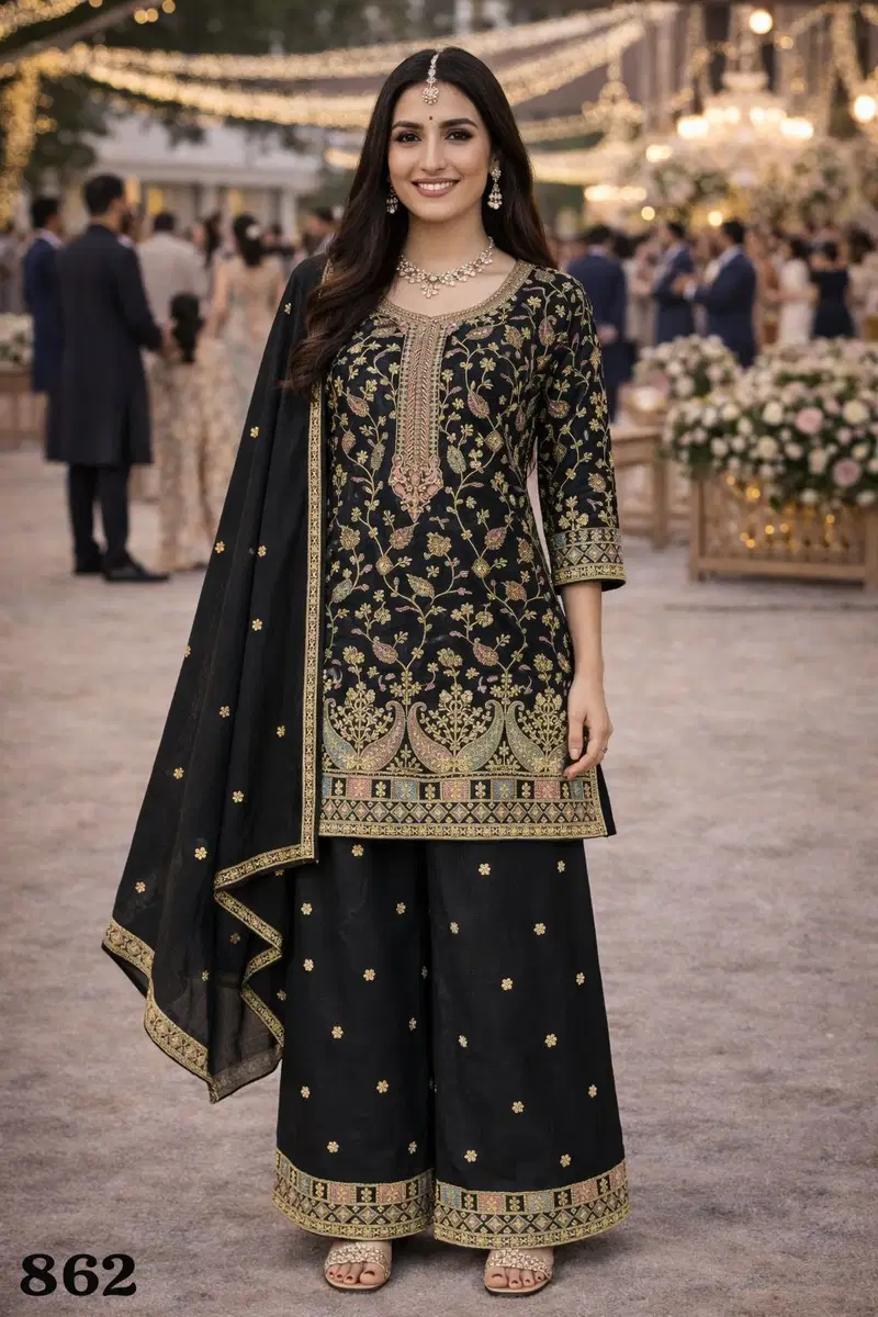 Beautiful Mrudangi Veena Chinon Heavy Embroidered Readymade Salwar Kameez Wholesale 2026