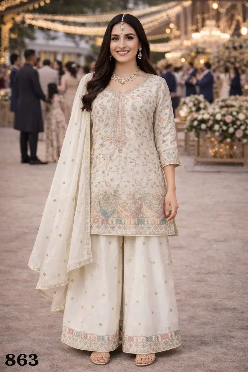 Beautiful Mrudangi Veena Chinon Heavy Embroidered Readymade Salwar Kameez Wholesale 2026