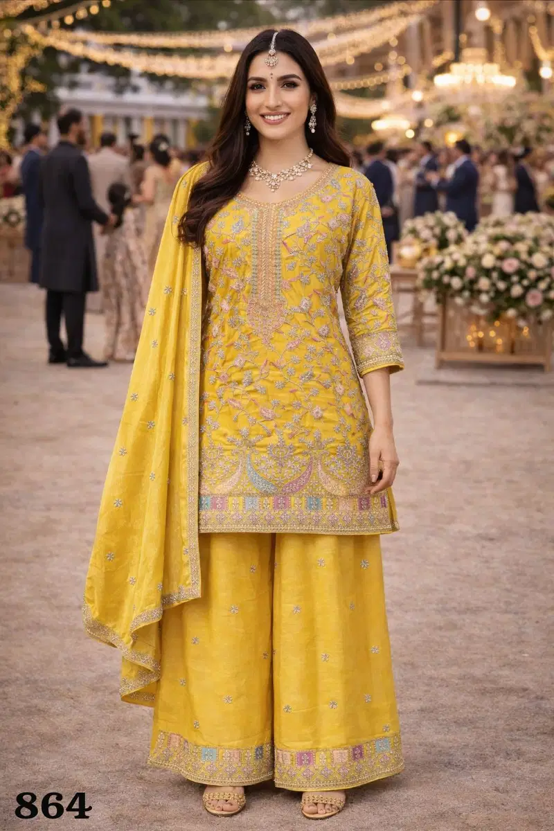 Beautiful Mrudangi Veena Chinon Heavy Embroidered Readymade Salwar Kameez Wholesale 2026