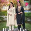 Blue Hills Border Vol 2 Rayon Thread Worked Kurti With Bottom Dupatta Wholesale
