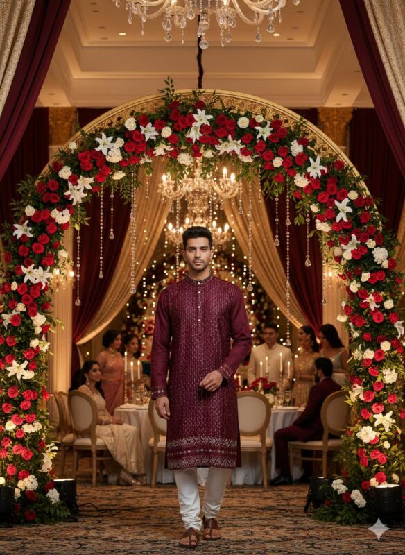 Launching Lekha Sal 6 Pure Silk Sequins Work Mens Kurta Pajama Wholesale 2026
