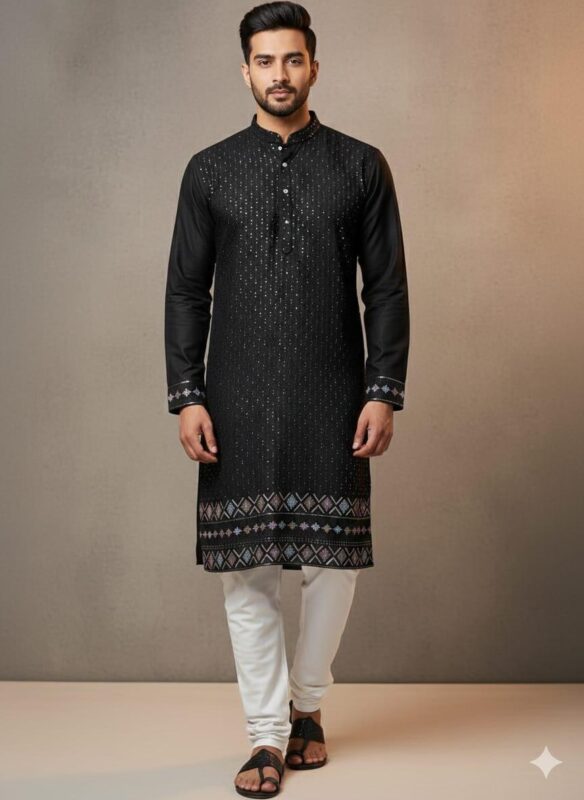 Launching Lekha Sal 6 Pure Silk Sequins Work Mens Kurta Pajama Wholesale 2026