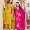 Radhika Alexa Vol 7 Vertican Silk Foil Printed Kurti Pant And Dupatta Wholesale