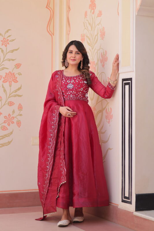 Buy Lekha KA 1230 Gold Crush Beads Embroidery Gown Collection Wholesale 2026