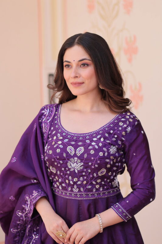Buy Lekha KA 1230 Gold Crush Beads Embroidery Gown Collection Wholesale 2026