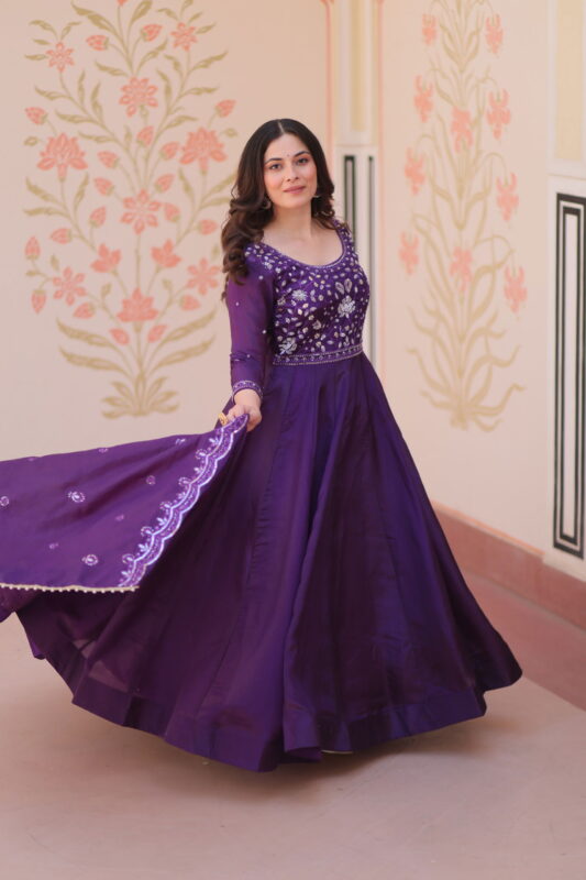 Buy Lekha KA 1230 Gold Crush Beads Embroidery Gown Collection Wholesale 2026