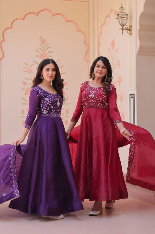 Buy Lekha KA 1230 Gold Crush Beads Embroidery Gown Collection Wholesale 2026