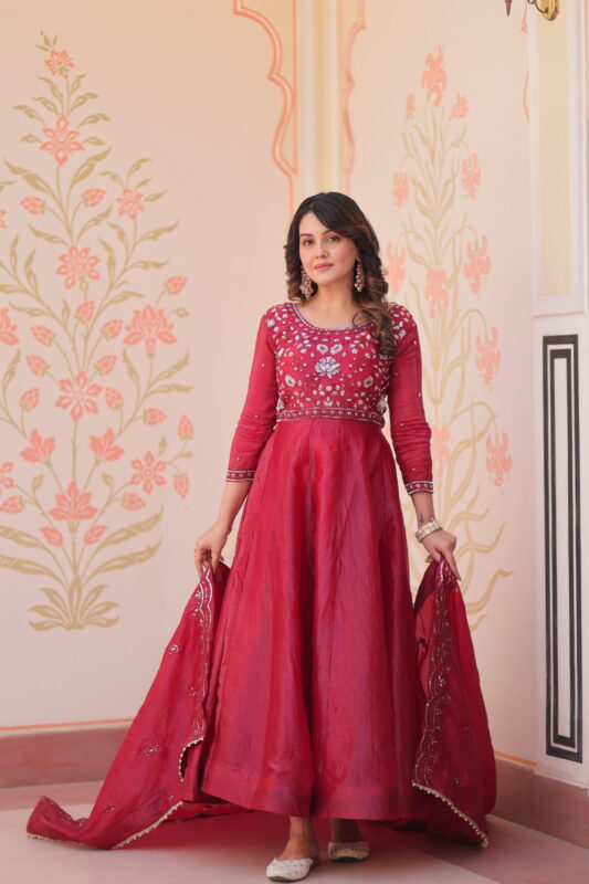 Buy Lekha KA 1230 Gold Crush Beads Embroidery Gown Collection Wholesale 2026