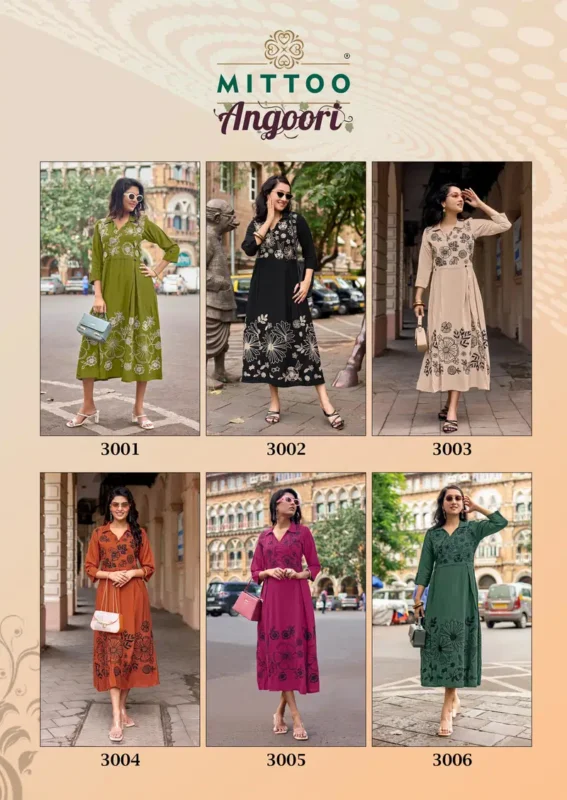 Latest Mittoo Angoori Rayon With Thread Worked Casual Wear Top Collection Wholesale 2026