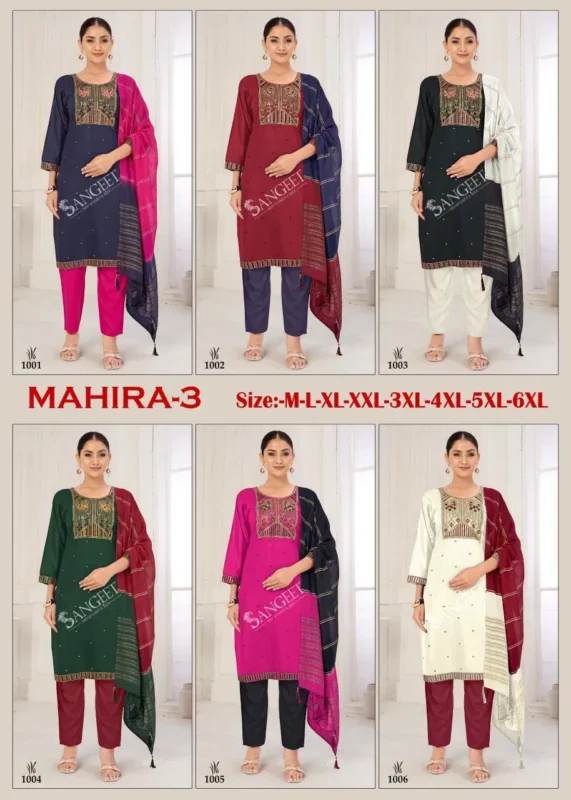 Launching Sangeet Mahira Vol 3 Viscose Rayon With Embroidery Sequence Work Kurti With Bottom Dupatta Wholesale 2026