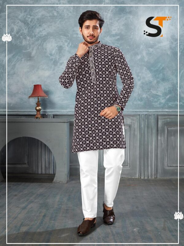Latest Lekha Sal 7 Heavy Rayon Chikan Work Wedding Wear Mens Kurta Pajama Wholesale 2026