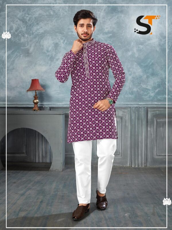 Latest Lekha Sal 7 Heavy Rayon Chikan Work Wedding Wear Mens Kurta Pajama Wholesale 2026