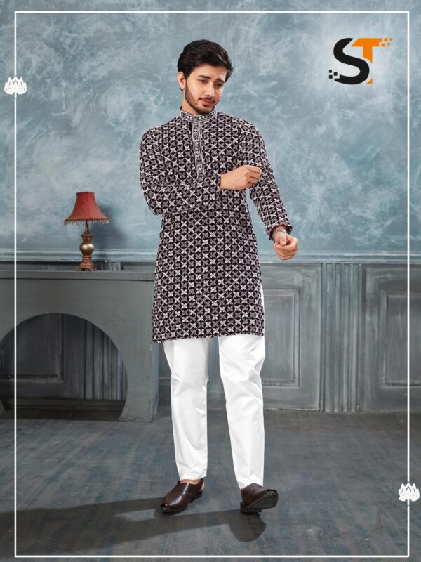 Latest Lekha Sal 7 Heavy Rayon Chikan Work Wedding Wear Mens Kurta Pajama Wholesale 2026